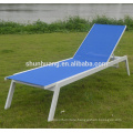 Outdoor hotel poolside furniture aluminum chaise lounge fabric sun lounger